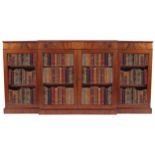 Regency period mahogany breakfront library bookcase