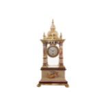 Vienna porcelain and brass portico clock