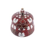 Russian silver enamel sugar bowl