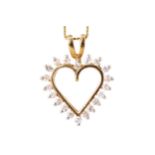 18 ct. gold and diamond heart shaped pendant