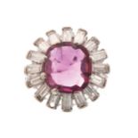 Platinum mounted pink sapphire ring (approx. 2ct.)