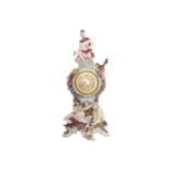 Large nineteenth-century Meissen figure mounted mantel clock