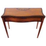 George III period satinwood and rosewood cross-banded card table, circa 1790