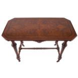 Nineteenth-century walnut, boxwood and ebony inlaid centre table