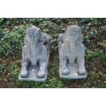 Pair of reconstituted stone sphinxes