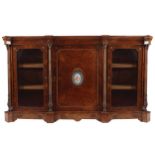 Nineteenth-century burr walnut and marquetry credenza