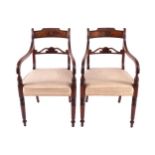 Pair of Regency period mahogany elbow chairs