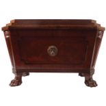 Regency period mahogany and ebony string inlaid wine cellaret