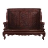 Nineteenth-century Oriental carved ceremonial hall seat