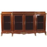 Large mahogany and ormolu mounted break-front library bookcase, circa 1890