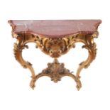 Nineteenth-century Rococo carved giltwood console table
