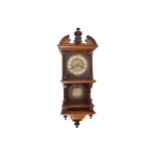 Nineteenth-century walnut cased drop dial wall clock