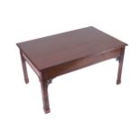 EDWARDIAN PERIOD MAHOGANY CHIPPENDALE LOW TABLE the rectangular top above a conforming frieze,