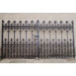 PAIR OF LARGE ORNATE CAST IRON ENTRANCE GATES 284 cm. wide; 155 cm. high (2) Worldwide shipping