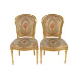 SET OF SIX EIGHTEENTH-CENTURY PERIOD CARVED GILT WOOD CHAIRS, CIRCA 1790 94 cm. high; 53 cm. wide;