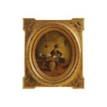 MOLINO Porcelain restorer in his workshop Signed oil on canvas Enclosed in a gilt frame 66 x 52