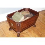 REGENCY PERIOD MAHOGANY LOG BOX, CIRCA 1820 of sarcophagus form, raised on claw feet Worldwide