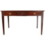 GEORGE III PERIOD MAHOGANY ADAMS STYLE HALL TABLE the rectangular top abovetwo frieze drawers,