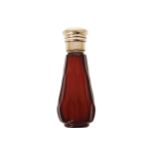 NINETEENTH-CENTURY FACETED GLASS SCENT BOTTLE with silver-plated neck and lid 9 cm. high Worldwide