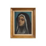 HENRY E LEWIS (FL. 1930-1960) Mater Dolorosa, Our Lady of Sorrows Oil on canvas 35 x 28 cm.