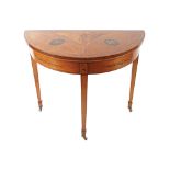 EDWARDIAN PERIOD SATINWOOD AND PAINTED PIER TABLE the elliptical shaped profusely decorated top