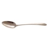 BRIGHT CUT CRESTED SILVER SERVING SPOON Limerick circa 1780. Maker: Morris Fitzgerald Worldwide