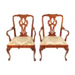 SET OF TWELVE CHINESE-EXPORT HARDWOOD ELBOW CHAIRS, SECOND QUARTER EIGHTEENTH-CENTURY each with a