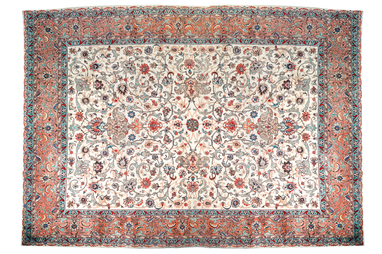 NORTHWEST PERSIAN TABRIZ CARPET, CIRCA 1920 on ivory ground with all over field and red border 284 x