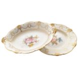 SET OF EIGHT CROWN DERBY FLORAL AND PARCEL GILT PLATES 22 cm. diameter (8) Worldwide shipping