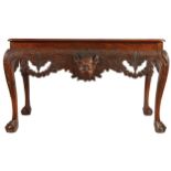 IMPORTANT NINETEENTH-CENTURY IRISH SIDE TABLE the rectangular top with rounded corners to the