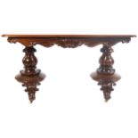 NINETEENTH-CENTURY ROSEWOOD LIBRARY TABLE the rectangular top with rounded corners, above a