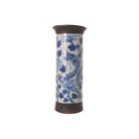 NINETEENTH-CENTURY CHINESE BLUE AND WHITE CRACKLEWARE VASE with dragon decoration 30 cm. high; 12