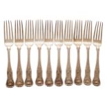 6 SILVER DINNER FORKS and 6 silver starter forks, Maker: Steven Smith, London 1871 Worldwide