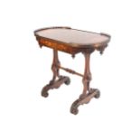 NINETEENTH-CENTURY BRASS MOUNTED ROSEWOOD AND MARQUETRY COMBINATION GAMES TABLE the rectangular