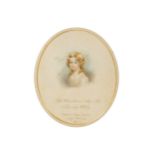 OVAL MINIATURE ENGRAVING, NINETEENTH-CENTURY of Miss Victoria Catherine Mary Pole Enclosed in a