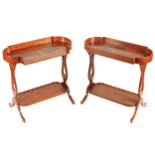 PAIR OF NINETEENTH-CENTURY SHERATON REVIVAL SATINWOOD AND PAINTED TRICOTEUR, CIRCA 1890 each with