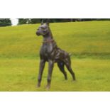 PAIR OF BRONZE SCULPTED BULL DOGS 130 cm. high; 110 cm. wide; 30 cm. deep (2) Worldwide shipping