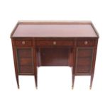 REGENCY PERIOD KINGWOOD AND MARQUETRY WRITING DESK the rectangular top, below a pierced 3/4