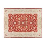 ZIEGLER CARPET all over red ground ivory border 361 x 280 cm. Worldwide shipping available.