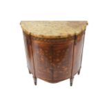 PAIR OF NINETEENTH-CENTURY KINGWOOD AND MARQUETRY COMMODES each with a demi-lune Sienna veined