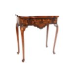 LATE EIGHTEENTH-CENTURY DUTCH MARQUETRY FOLD-OVER CARD TABLE the rectangular serpentine shaped