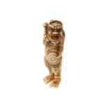 EIGHTEENTH/NINETEENTH-CENTURY CARVED NETSUKE in the form of an imp 7 cm. high Worldwide shipping