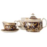 34 PIECE DERBY PARCEL GILT AND PAINTED TEA AND COFFEE SERVICE Comprising; 10 coffee cups, 10 tea