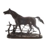 FRENCH BRONZE MODEL OF THE STALLION ‘DJINN, ETALON BARBE’ AFTER PIERRE JULES MENE early twentieth-