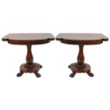 PAIR OF NINETEENTH-CENTURY ROSEWOOD CARD TABLES, CIRCA 1840 each with a rectangular top, with a