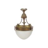 EDWARDIAN BRASS AND CRYSTAL HALL LIGHT 57 cm. high; 26 cm. diameter Worldwide shipping available.