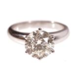 18 CT. WHITE GOLD 2.57 CT. DIAMOND SOLITAIRE RING Worldwide shipping available. Contact shipping@