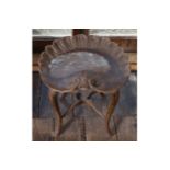 NINETEENTH-CENTURY SCALLOP SHELL CARVED STOOL raised on cabriole legs, stamped Edwards & Roberts,