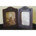 PAIR OF VICTORIAN CARVED PHOTO FRAMES BY DORA TRENCH 23 x 15 cm. (2)