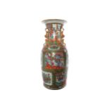 LARGE NINETEENTH-CENTURY CHINESE CANTONESE POLYCHROME VASE with figural and ornithological panels 72